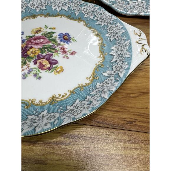 Royal Albert England ENCHANTMENT 10-1/4" HANDLED PLATES Gold Trim ~set Of 3 - Picture 6 of 9